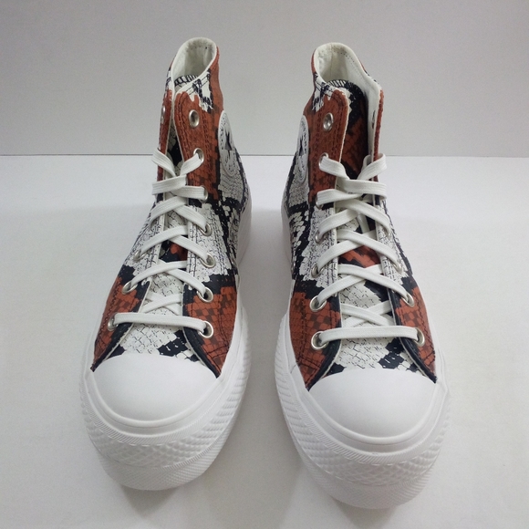 NEW Converse CTAS Lift Hi Women 7.5 Snake Print Platform Leather Shoes 573082C - Picture 2 of 8